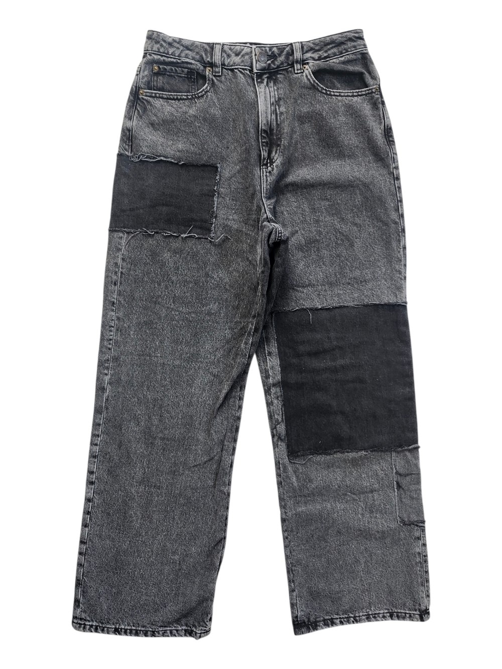 Garage Street Wide Leg Patchwork Jeans Y2K Grunge - Size 7/29 - Picture 5 of 10